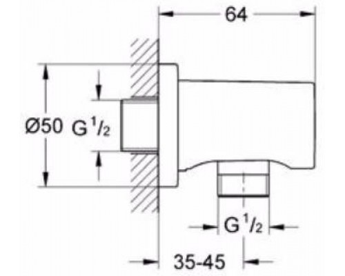 27057000 Rainshower Подключение для душевого шланга, хром 27057000