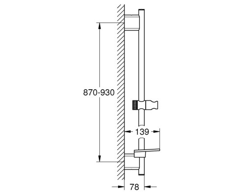 22125KF0 Rainshower SmartActive Душевая штанга, 900 мм с EasyReach полочкой, фантомный чёрный 22125KF0