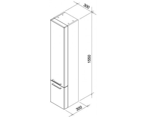 Шкаф боковой SB 300 L Ring белый (СНИМАЕТСЯ С ПРОИЗВОДСТВА В 2021 г.) X000000771