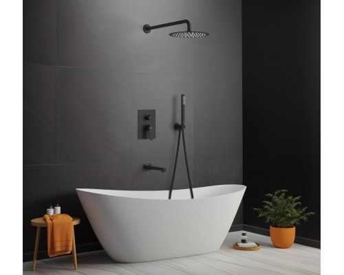 AQ1273MB ОБЕРОН Set 4 в 1 душевой комплект 3 режима, матовый черный AQ1273MB