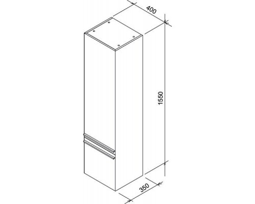 Шкаф боковой SB 400 L Clear белая/белая X000000761