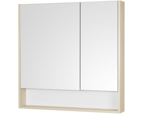 1A252302SDB20 Зеркальный шкаф Сканди 90 Белый/Дуб Верона 1A252302SDB20