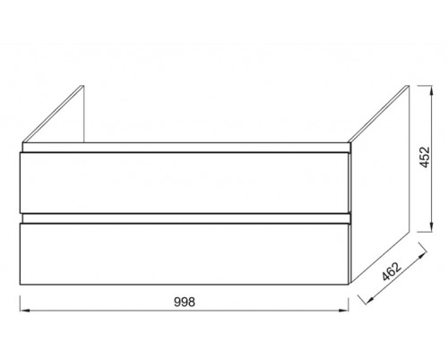 EB1318-J53 MADELEINE Тумба для раковины 100 см, цвет матовый черный EB1318-J53