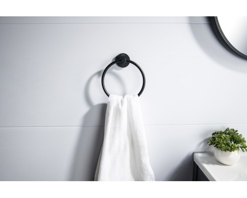 AQ4112MB ЕВРОПА полотенцедержатель кольцо, матовый черный AQ4112MB