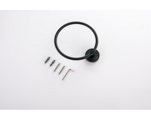 AQ4112MB ЕВРОПА полотенцедержатель кольцо, матовый черный AQ4112MB