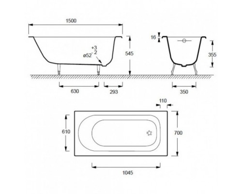 RUB SOISSONS E2941-00 ванна 150х70 E2941-00