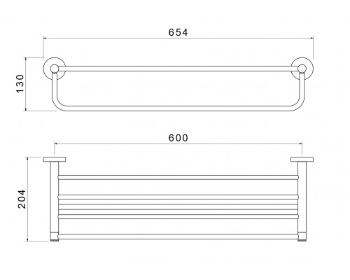 AQ4115BG ЕВРОПА полка для полотенец, шлиф. золото AQ4115BG