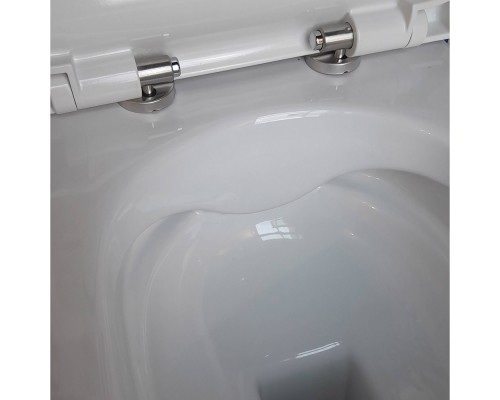 AQ0700-01 ПОЛАРИС унитаз подвесной безободковый, белый 360518360 мм, крышка-сиденье с механизмом плавного закрывания из дюропласта, крепеж AQ0700-01