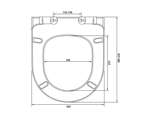 AQ0700-01 ПОЛАРИС унитаз подвесной безободковый, белый 360518360 мм, крышка-сиденье с механизмом плавного закрывания из дюропласта, крепеж AQ0700-01
