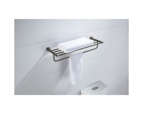 AQ4115BGM ЕВРОПА полка для полотенец, оружейная сталь (шлиф. черный хром) AQ4115BGM