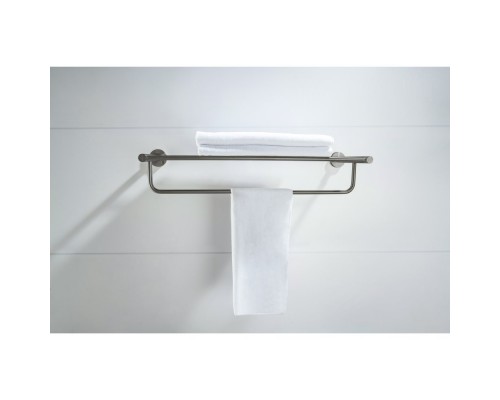 AQ4115BGM ЕВРОПА полка для полотенец, оружейная сталь (шлиф. черный хром) AQ4115BGM