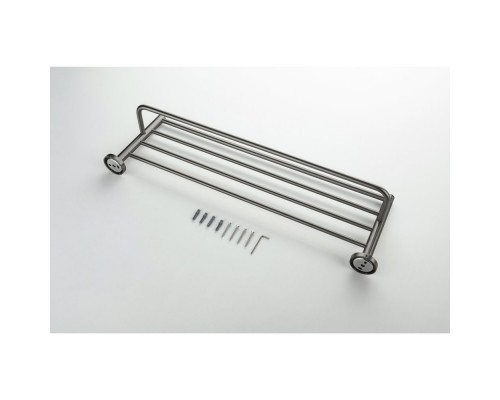 AQ4115BGM ЕВРОПА полка для полотенец, оружейная сталь (шлиф. черный хром) AQ4115BGM