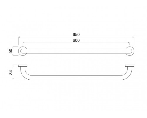 AQ4996BG поручень 650 мм, шлиф. золото AQ4996BG