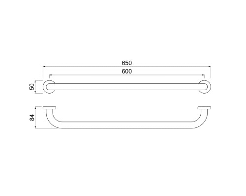 AQ4996BG поручень 650 мм, шлиф. золото AQ4996BG