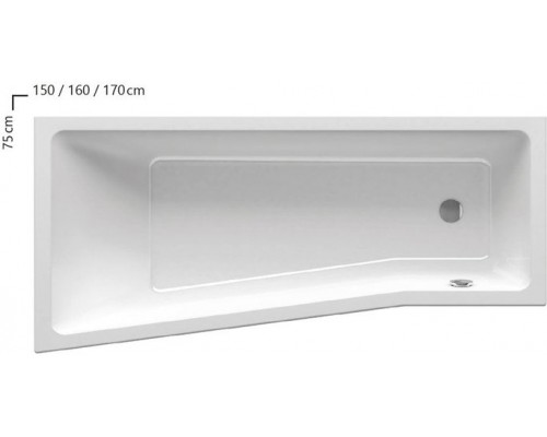 Ванна BE HAPPY II 160х75 Р белая C971000000
