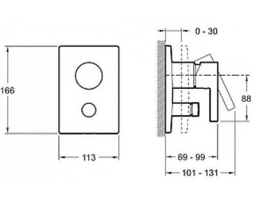 E98723-CP STILLNESS смеситель для ванны (внешняя часть) E98723-CP