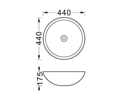 AQ5354-MB раковина 440440175 для установки на столешницу, матовый черный AQ5354-MB