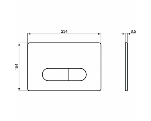 R0115A6 OLEAS™ M1 Механическая панель смыва, двойной смыв.цвет чёрный R0115A6