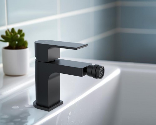 AQ1418MB ЛИРА смеситель для биде, матовый черный AQ1418MB