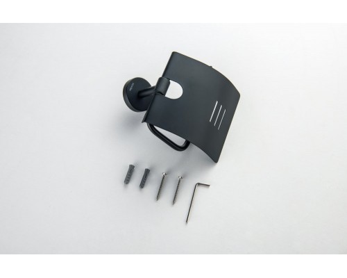 AQ4609MB БЕТТА бумагодержатель с крышкой, матовый черный AQ4609MB