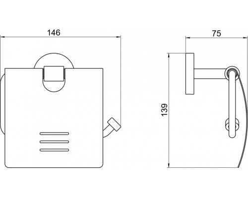 AQ4609MB БЕТТА бумагодержатель с крышкой, матовый черный AQ4609MB
