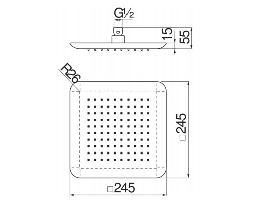 AD139/122CR верхний душ 24х24 см AD139/122CR