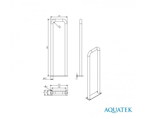 Поручень настенный стационарный 800230мм (ПРОДАЕМ ИЗ НАЛИЧИЯ) POR-0000006
