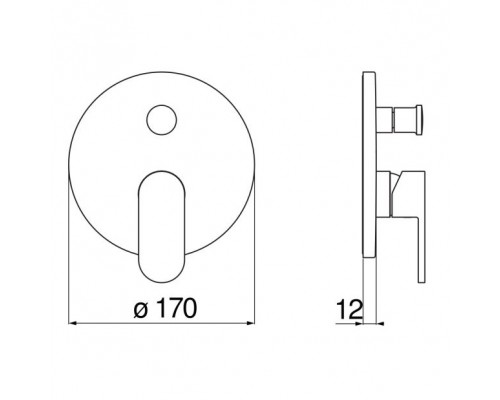 UP94100/ECR UP смеситель для ванны (внешняя часть) UP94100/ECR