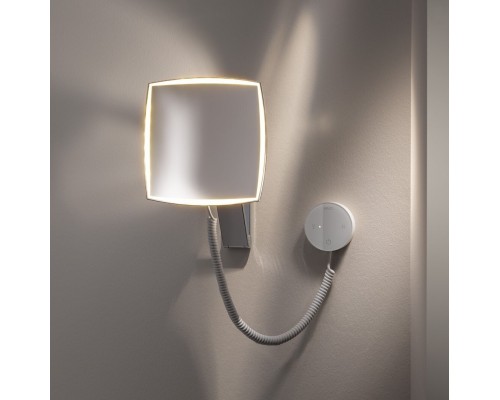 17613019000 ILOOK_MOVE Косметическое зеркало, квадратное, 5-уровневая подсветка, стеклянная панель управления, фактор увеличения x 5, хром 17613019000