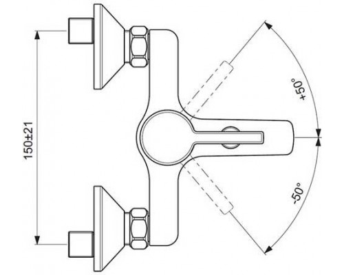 BA279AA LOGIK Смеситель для ванны душевой гарнитур в комплекте (душевая лейка Ø70 мм, металлический шланг 1500 мм, держатель для лейки) BA279AA