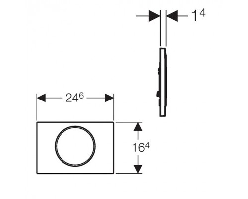 115.758.14.5 Смывная клавиша Geberit Sigma10 смыв/стоп к 111.300/350/361/362/380/390/796, черный матовый лак, легко чистящееся покрытие/полированное 115.758.14.5