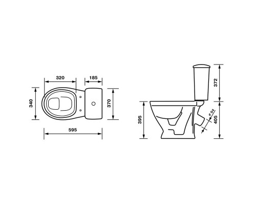 41901110022 Унитаз-компактРадугатарельчатый Стандарт, подвод воды нижний, косой выпуск (старый арт. 41901130032) 41901110022