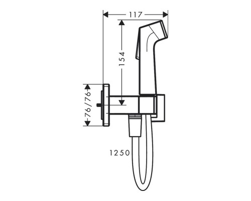29233000 HG Комплект для гигиенического душа встроенный Bidette 1jet E со шлангом и держателем (внешняя часть) 29233000