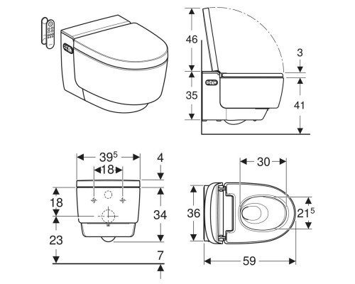 146.210.11.1 AquaClean Mera Comfort подвесной унитаз-биде, белый 146.210.11.1