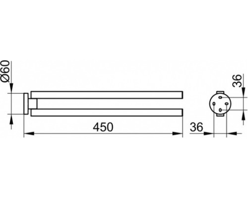 19018010000 EDITION 90 Полотенцедержатель двойной, поворотный, хром 19018010000
