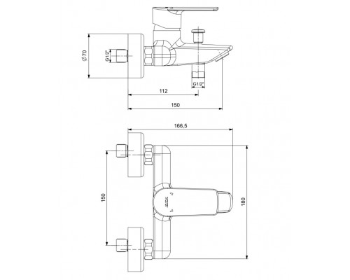 102102888EX LIA смеситель для ванны 102102888EX