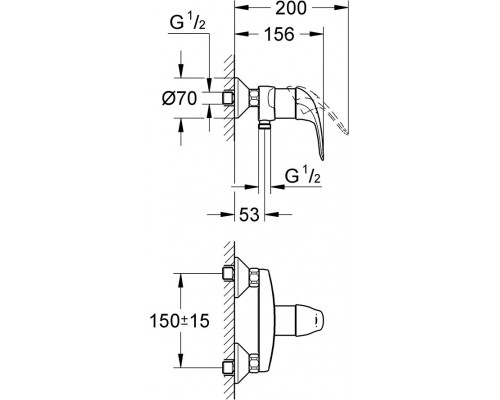 32740000 Euroeco Смеситель для душа, хром 32740000