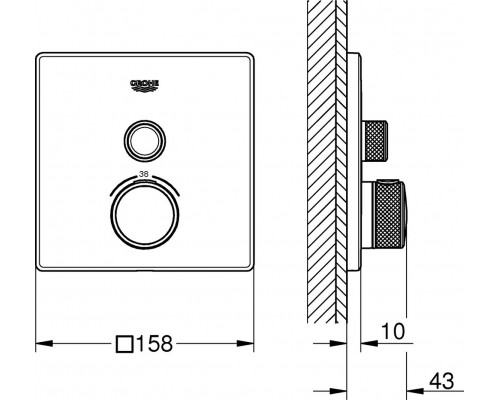29123000 Grohtherm SmartControl Внешняя часть термостатического смесителя на 1 выход, хром 29123000