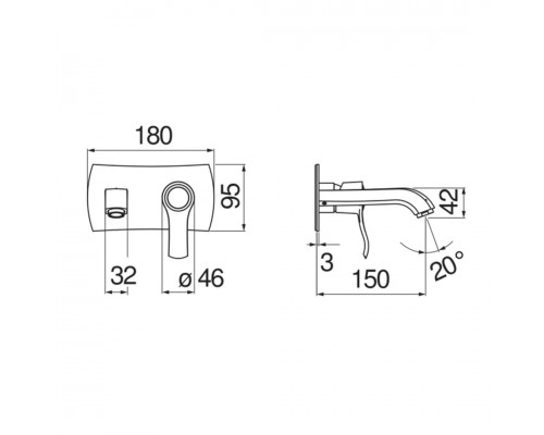 SI98198GDP SOFI смеситель для раковины (внешняя часть) 150, золото SI98198GDP