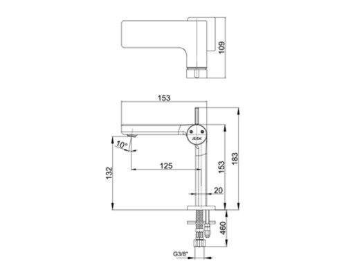 102188038HEX PURITY смеситель для раковины 102188038HEX