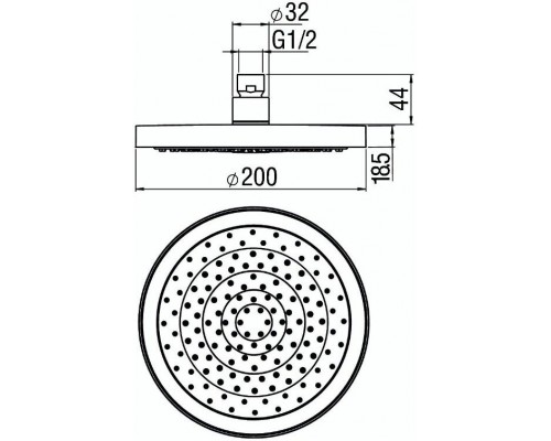 WE00139/94CR верхний душ 20 см WE00139/94CR
