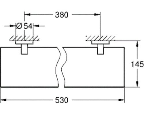 40799001 Essentials Полочка стеклянная, стекло/металл, L=530 мм 40799001