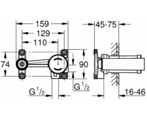 23571000 Встраиваемая часть смесителя, однорычажный 23571000