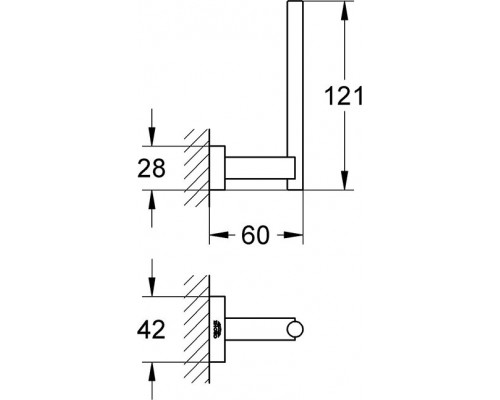 40623001 Essentials Cube Держатель для запасного рулона туалетной бумаги, хром 40623001
