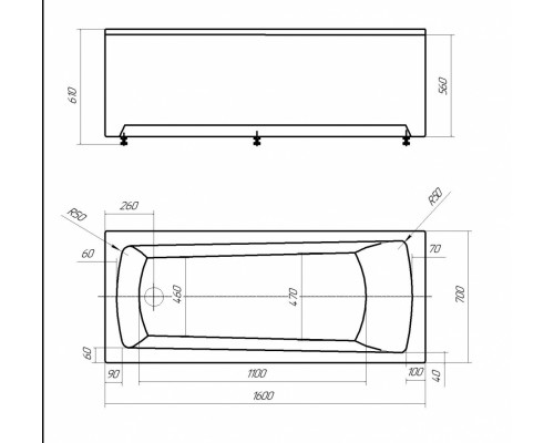Либра-160х70 NEW пустая без фр.экр. LIB160N-0000006