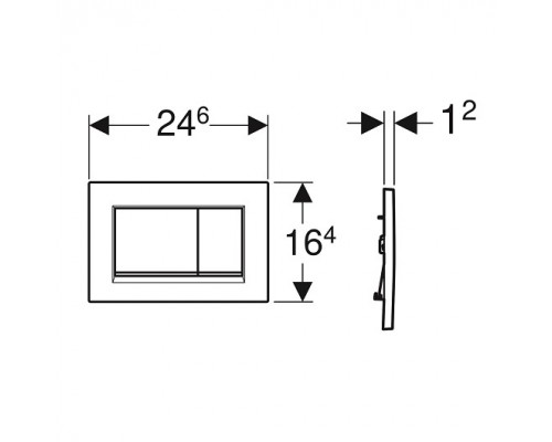 115.883.JT.1 клавиша двойного смыва Sigma 30 NEW к 111.300/350/361/362/380/390/796 не оставляет отпечатков пальцев, белый мат/хром глянц/белый мат 115.883.JT.1