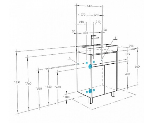 1A2077K1VDAV0 Набор: 1A207701VDAV0 Тумба-умывальник Верди 60 Н/ 1WH302186 Умывальник Нео 60 1A2077K1VDAV0
