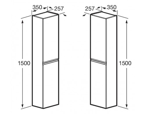 857650515 OLETA шкаф-колонна 1500 мм, 350x257x1500 мм, капучино 857650515