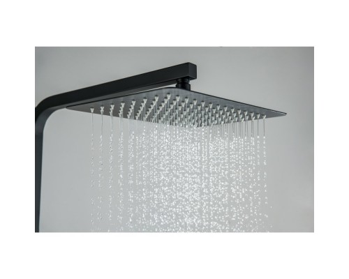 AQ2640MB ЛИБРА душевая система (смеситель для ванны) 300х200мм, матовый черный AQ2640MB