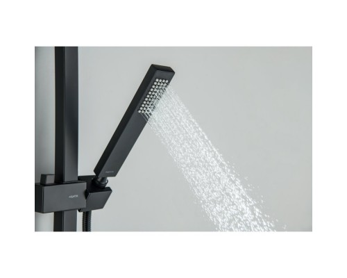 AQ2640MB ЛИБРА душевая система (смеситель для ванны) 300х200мм, матовый черный AQ2640MB